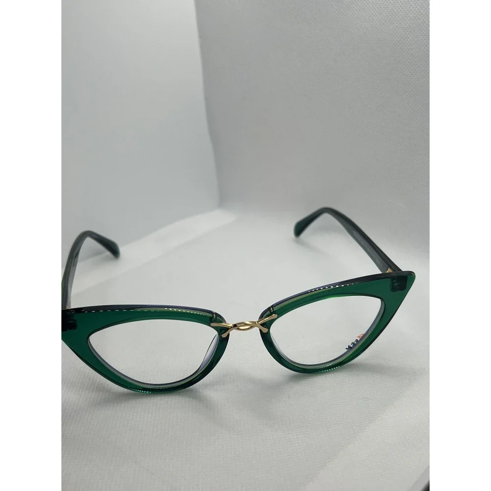 Oscar‎ de la Renta Twist V Cat Eye Glasses Frames Green Designer Eyeglasses
